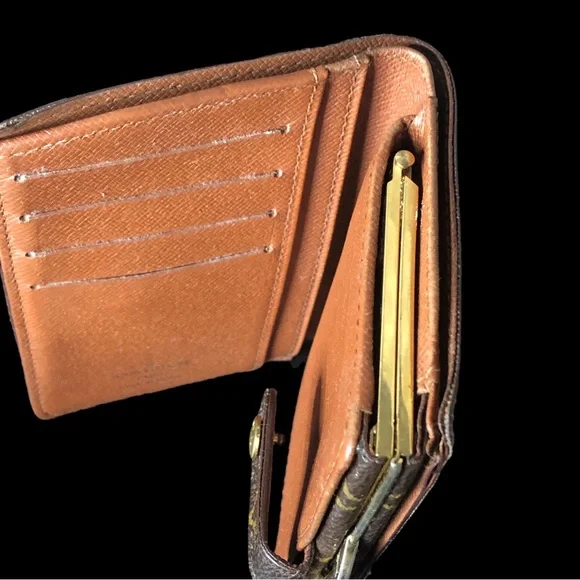 LOUIS VUITTON LV Monogram Porte Monnaie Viennois Bifold Kisslock Wallet AUTH - Picture 13 of 16